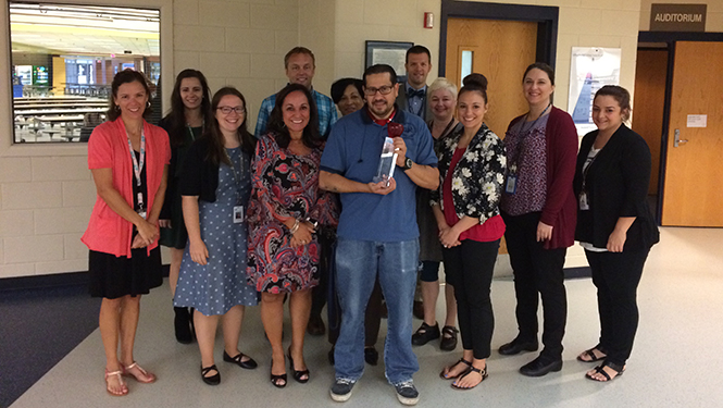 Mr. Walter Rios receives accolades for the fine work he does every day to keep Lafayette High School clean and safe.