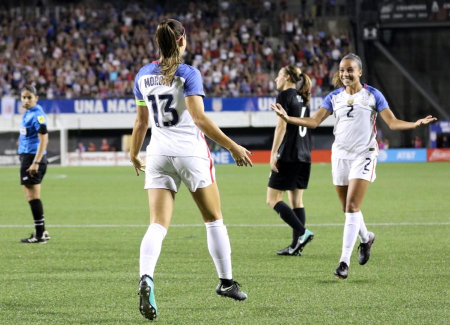 The+United+States+Womens+National+soccer+team+wins+the+SheBelieves+Cup+this+year+with+help+from+two+of+their+best+players%2C+Alex+Morgan+and+Mallory+Pugh.