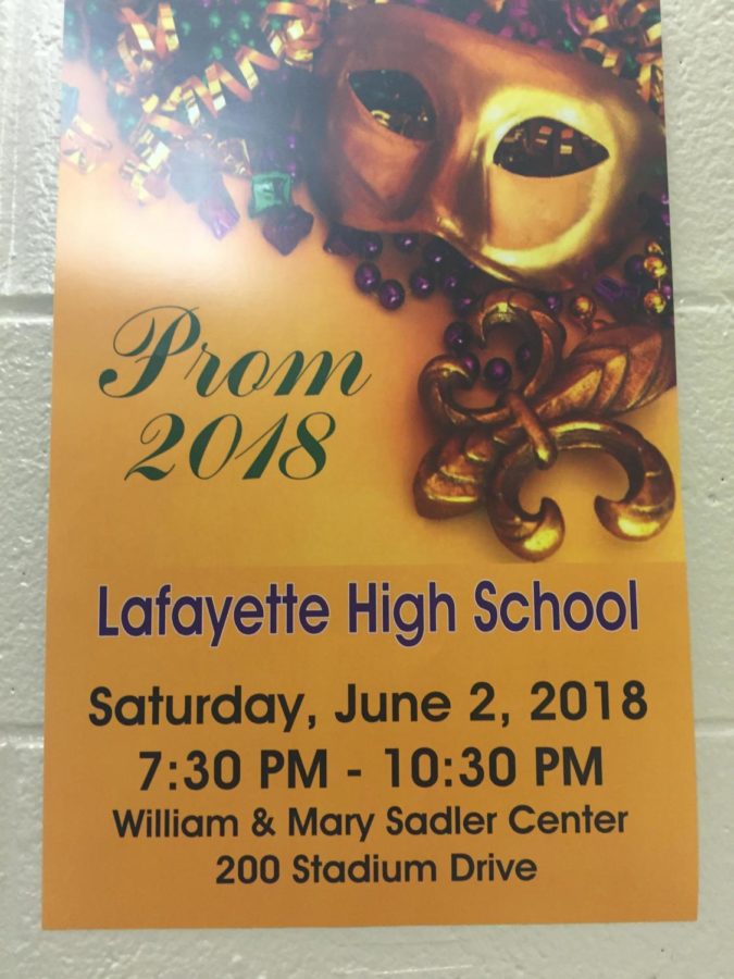 Signs announcing  prom season festoon the halls and walls of Lafayette.
