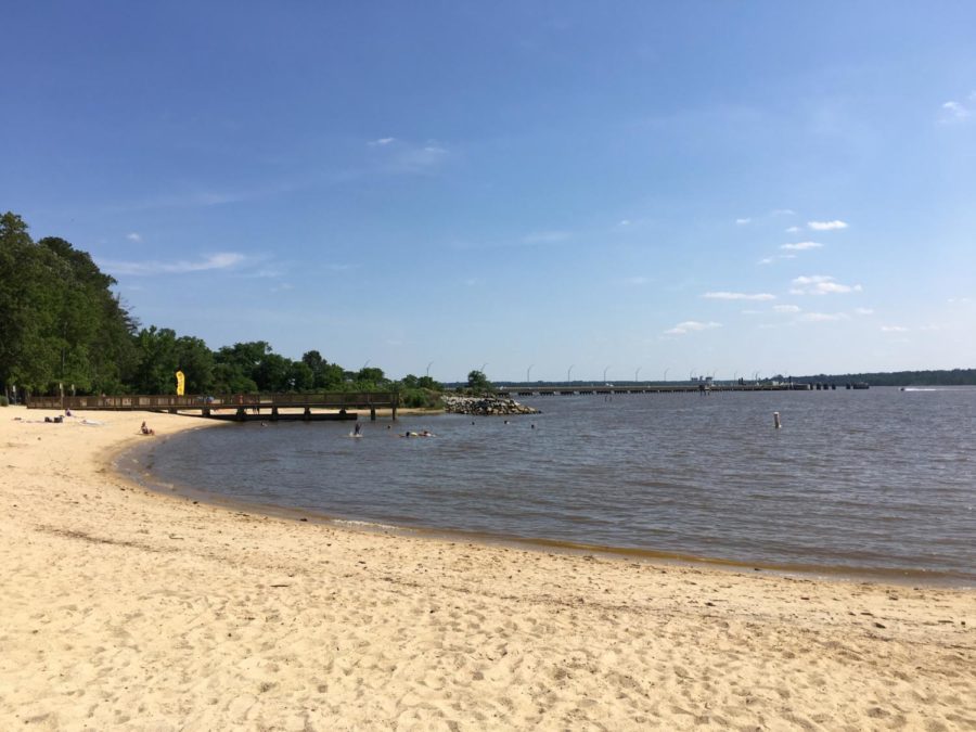 The pretty beach provides a summer getaway so close to home. The venue seems empty, but Williamsburg residents love going to this beach so close to their home.
