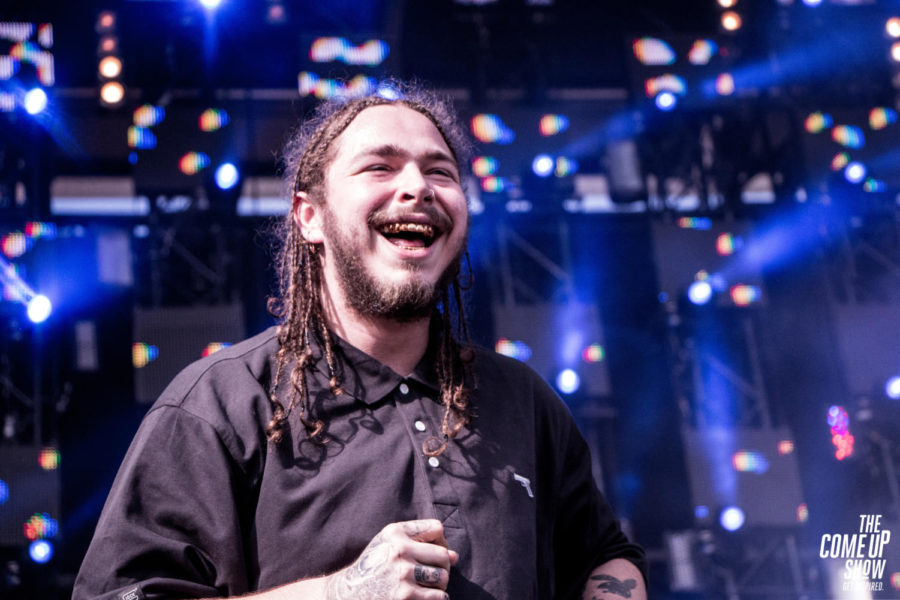 Up and coming Hip-Hop artist Post Malone on stage after his concert in Canada.