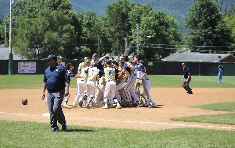 Once Ozzie Torrez scored, the victorious Rams rushed the field, forming a dogpile behind 3rd base.  Only after the initial celebratory antics subsided was the team officially named Class 4 Baseball State Champions.