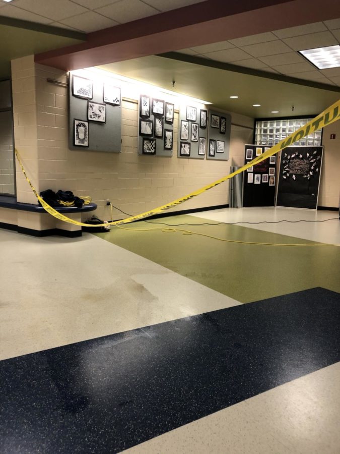 Clean up requires special equipment, and the hall must be blocked off to ensure student safety.