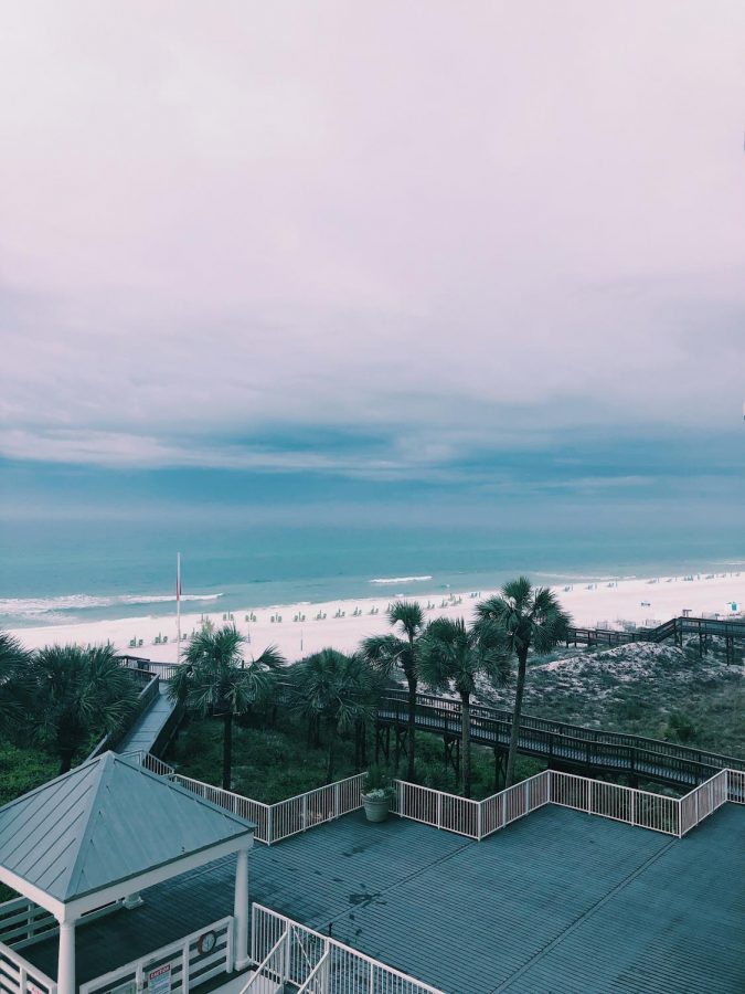 Wind blowing hard, its the morning after a big storm in Destin Florida. The temperature dropped dramatically and we couldnt go outside.