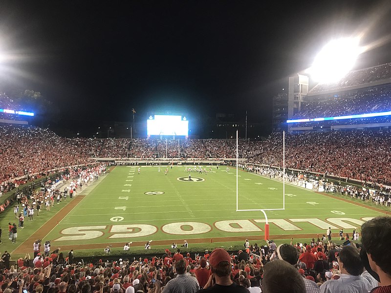 Georgia with a packed house as they continue their dominance as the number one team in college football. 
