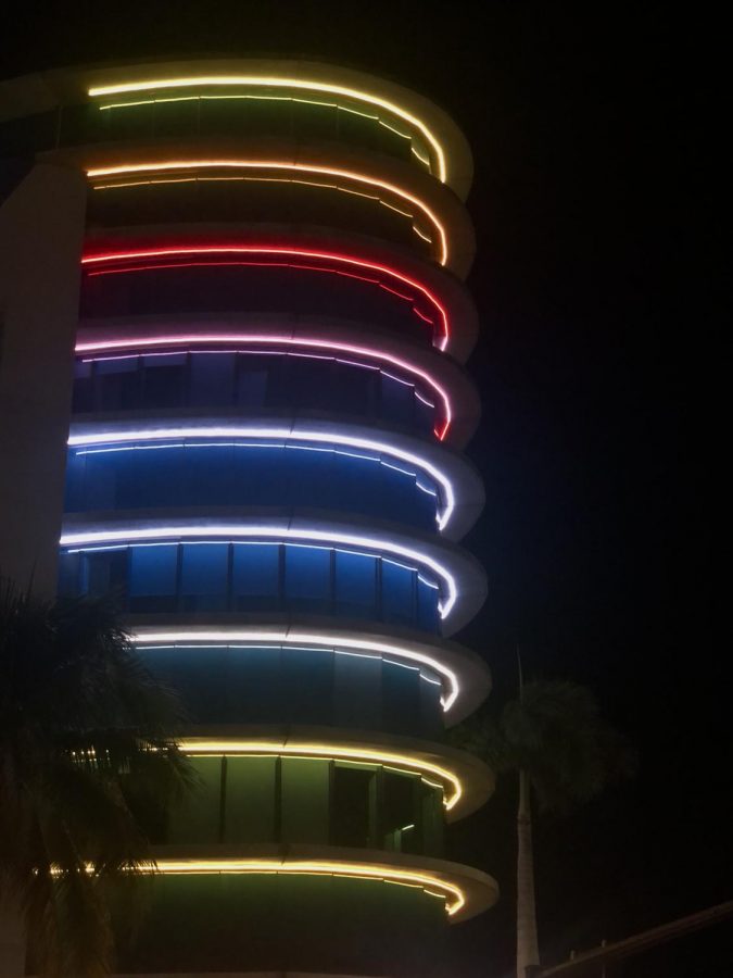 Lighting up the city, Pride month is represented all over the United States. This building in Miami wanted to make sure they were a part of it.
