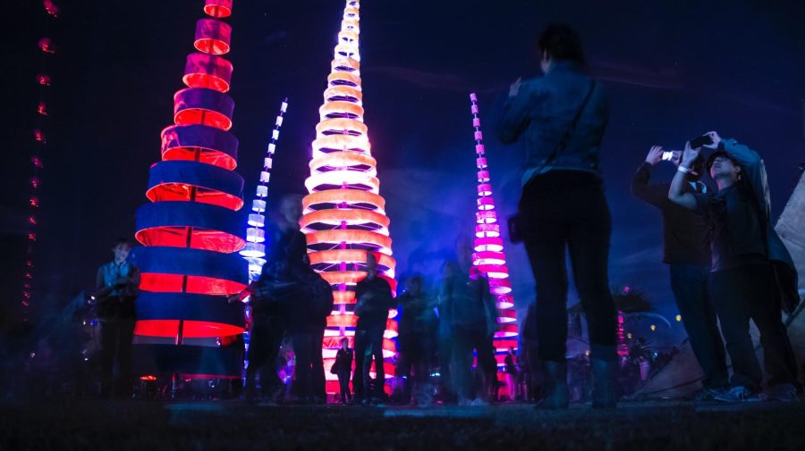 Giant art installations, like the one shown above, will be placed around the festival for attendees to view when they arent enjoying a performance.  Although not as exciting as a concert may be, some of the installations draw festival goers far and wide.