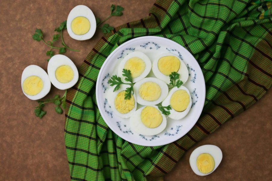 The perfect hard boiled eggs on a plate