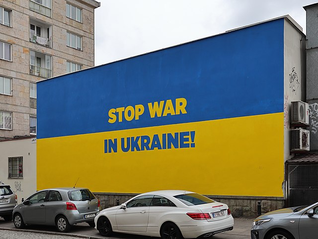 Ads throughout the world showing support to Ukraine, wanting the war to come to an end.