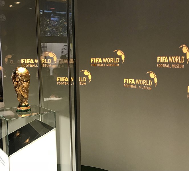 The trophy above shows what the World Cup trophy looks like