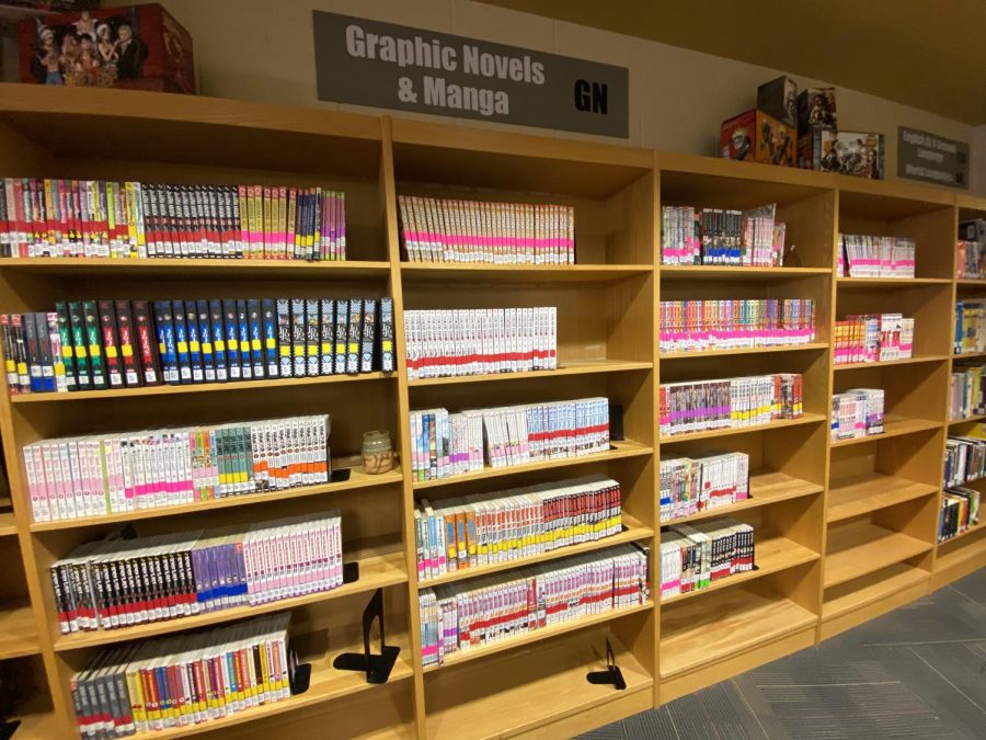 Manga shelf at Lafayette High School