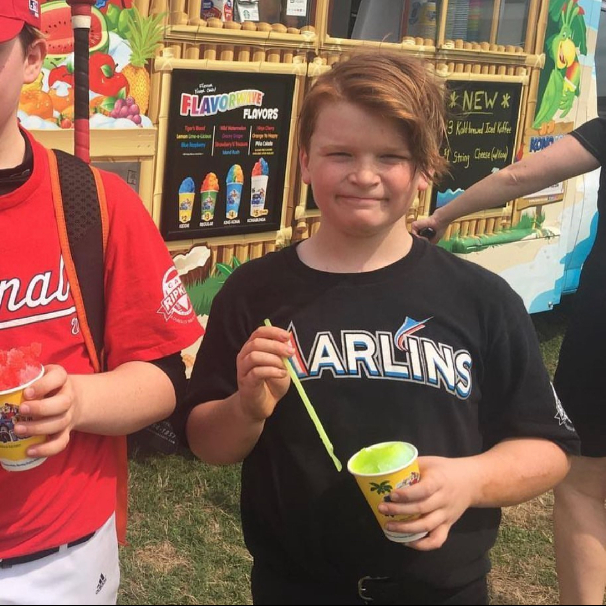 After a recreational baseball game, Austen and his friends got Kona Ice.