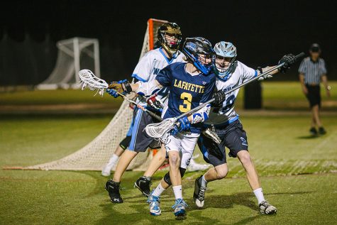 Matt Rice turns toward goal during Lafayette's win against Warhill