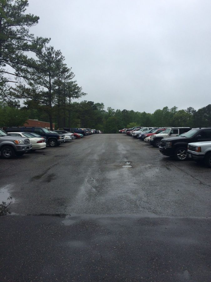 This shows a full shot of the parking lot on Thursday morning. Taken by: Jake Clark