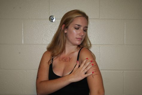 Maggie Dwyer bravely wipes off the mean words representing negative comments 