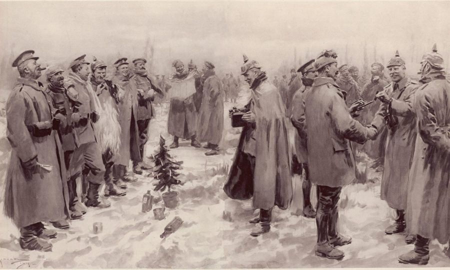 Both sides meeting over no mans land.