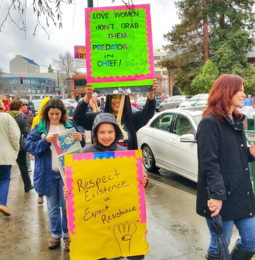 Women standing up for their right not to be harrassed drawing attention to the issue