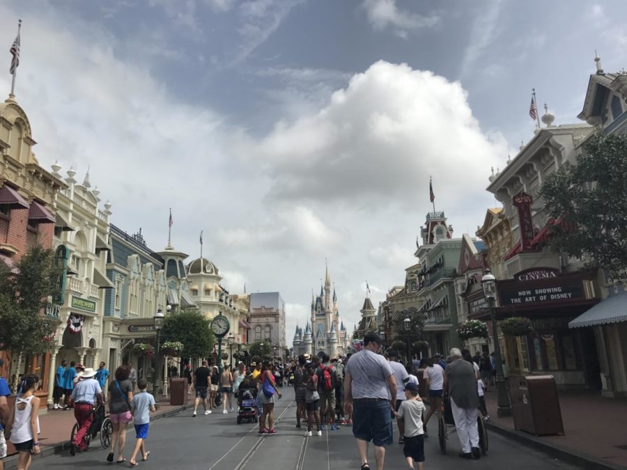 Greeting us inside Walt Disney's Magic Kingdom is Main Street; filled with tourists snapping pictures accompanied by little shrieks of joy as people of all ages get the first glimpse of Disney's famous symbol that introduces us into any Disney film, Cinderella's Castle. 