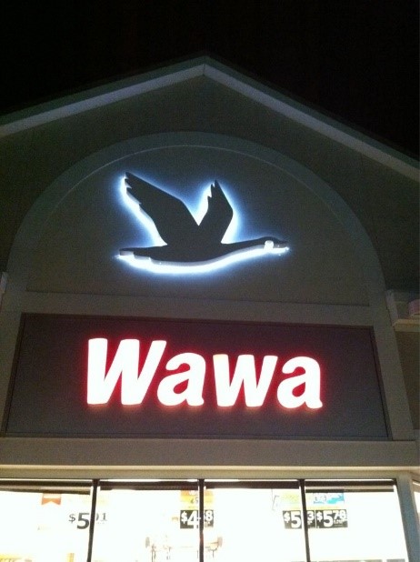 A Wawa in Williamsburg, Virginia, Illuminated at Night