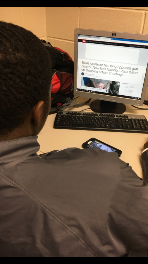 A high school junior reads in on the latest school shooting.