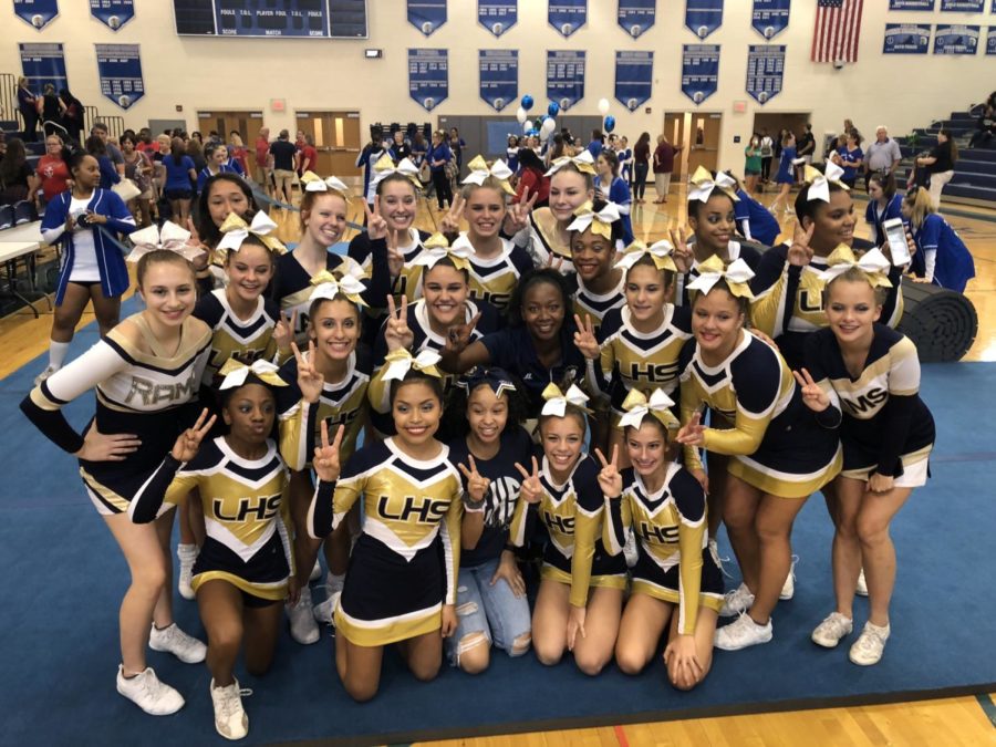 Smiling with extreme excitement, the joyful Rams take second place at their first Bay Rivers District competition.  It has been almost five years since the cheerleaders received second place competing with these district schools. With a total of fourteen points deducted, Lafayette still beat seven other teams. With perfect execution, no deductions, and their great routine, these cheerleaders are on the hunt for first place. 