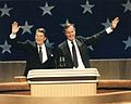 President Reagan and Vice President George H.W. Bush winning 1981 election.