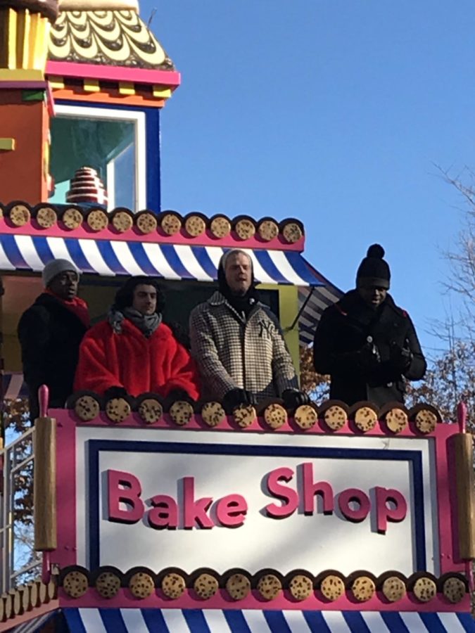 In the Macy's Thanksgiving Parade, another sight to see is all of the different types of celebrities that perform on TV. On the Bake Shop float, the musical group, Pentatonix, performed songs while rolling down the street on their float that was pulled by a truck. The Pentatonix were first discovered when they won an a cappella contest. The group was then signed by a major record label and have been recording new songs and other songs remixes. The music that they record is different than any other artists because they produce all of the sounds from their mouth and they don't use any type of prerecorded tunes or sounds.