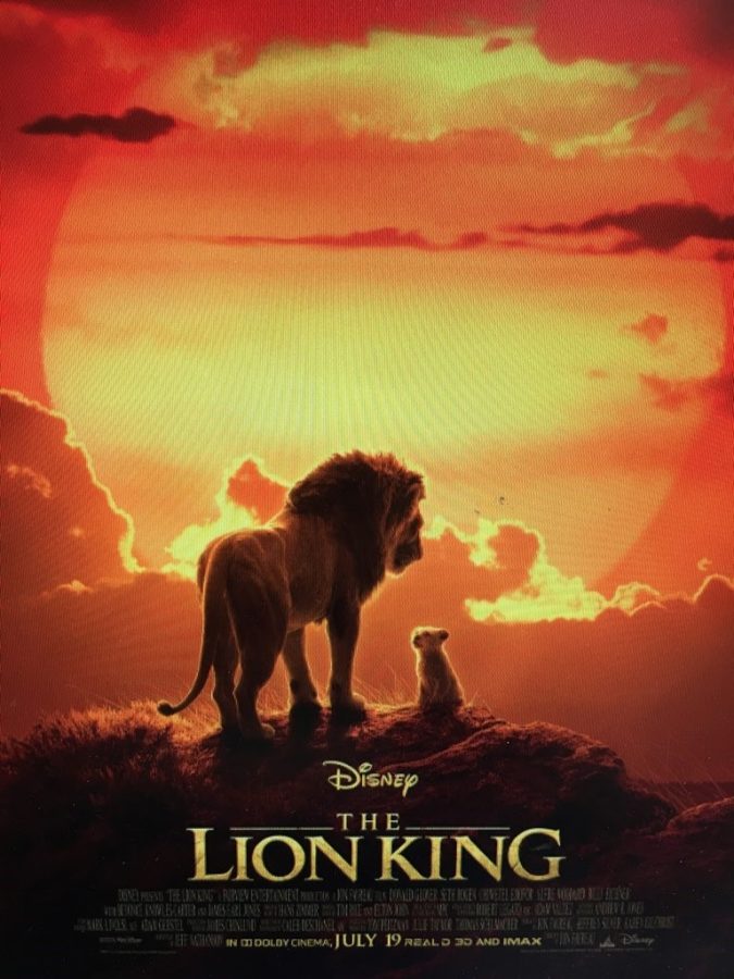 This poster, made for the 2019 remake of The Lion King, can be seen outside of many theaters to entice those passing by.