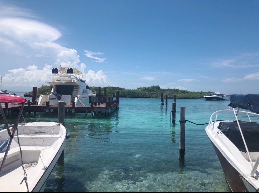 After the beach we went out to the dock and went out on the boat and went fishing in the ocean, we didn't catch much but we had a great time out on the boat!