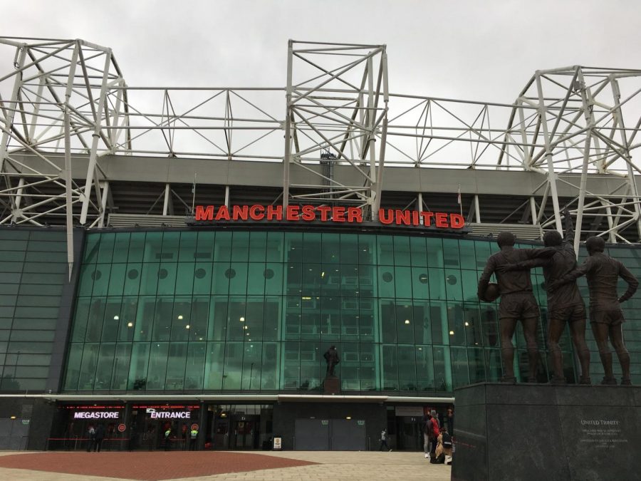 Outside of Manchester's historic stadium "Old Trafford". 