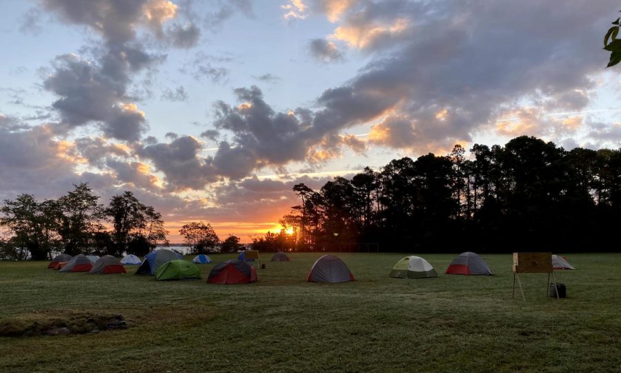 An early morning start at one of Troop 20's recent campouts