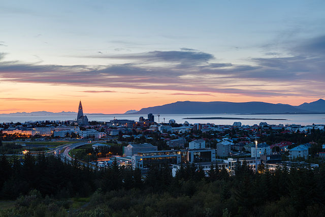 Overlooking Reykjavik, the capital of Iceland. 