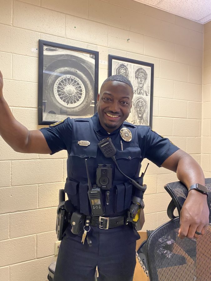 Officer McLaughlin in his office.