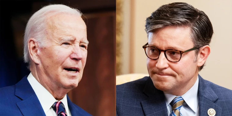 President Biden and newly appointed Speaker of the House Mike Johnson