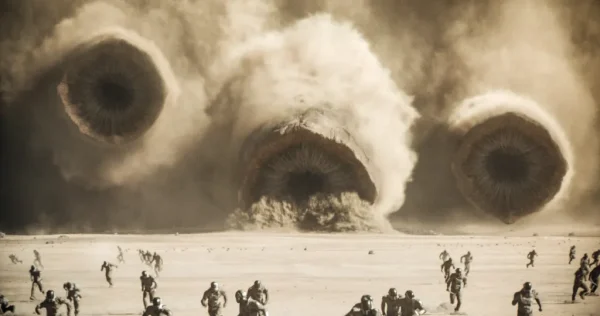 3 Sandworms attacks the Sardaukar.