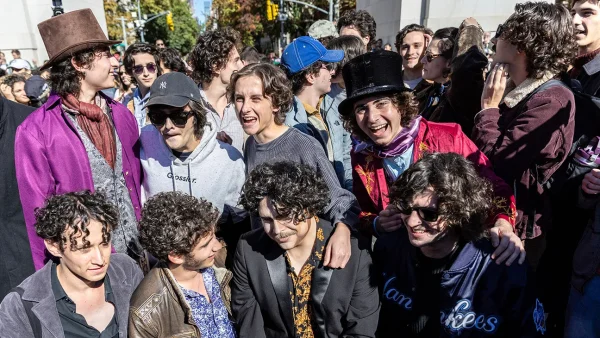 In Washington Square Park, all the Timmys huddle together in anticipation of the results being announced.