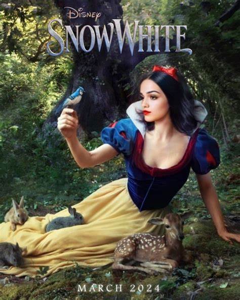 New poster for "Snow White," but instead of it coming out in March of this year, (2024) it got moved to March of 2025.