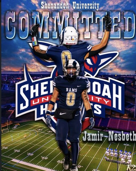 Jamir Nesbeth posted on social media showing his commitment to Shenandoah University.